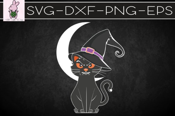 Vintage Scary Halloween Black Cat Embroidery